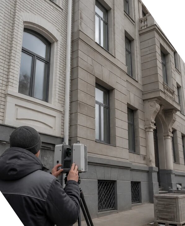 Лазерное сканирование фасадов зданий для обследования в Смоленске